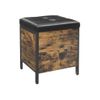 Rustic Brown Storage Ottoman