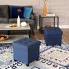 Navy Blue Storage Ottoman