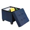 Navy Blue Storage Ottoman