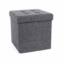 Dark Grey Folding Ottoman