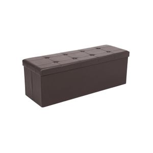 Brown Storage Ottoman Bench