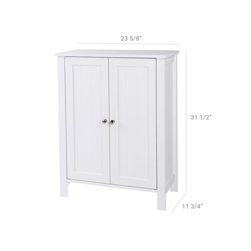 Vasagle ubcb60w bathroom floor storage cabinet with double door online adjustable shelf