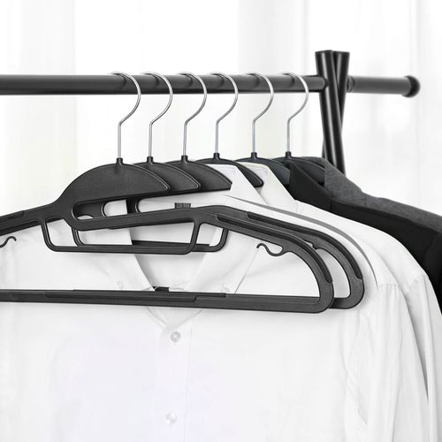 Dresses Black UCRP42BK50 SONGMICS Plastic Hangers for Jackets Non-Slip Scarves Space-Saving Clothes Hangers Set of 50 Shirts 