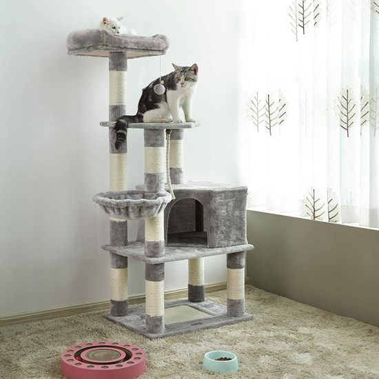 Light gray Cat Tree Cat Tree FEANDREA by SONGMICS