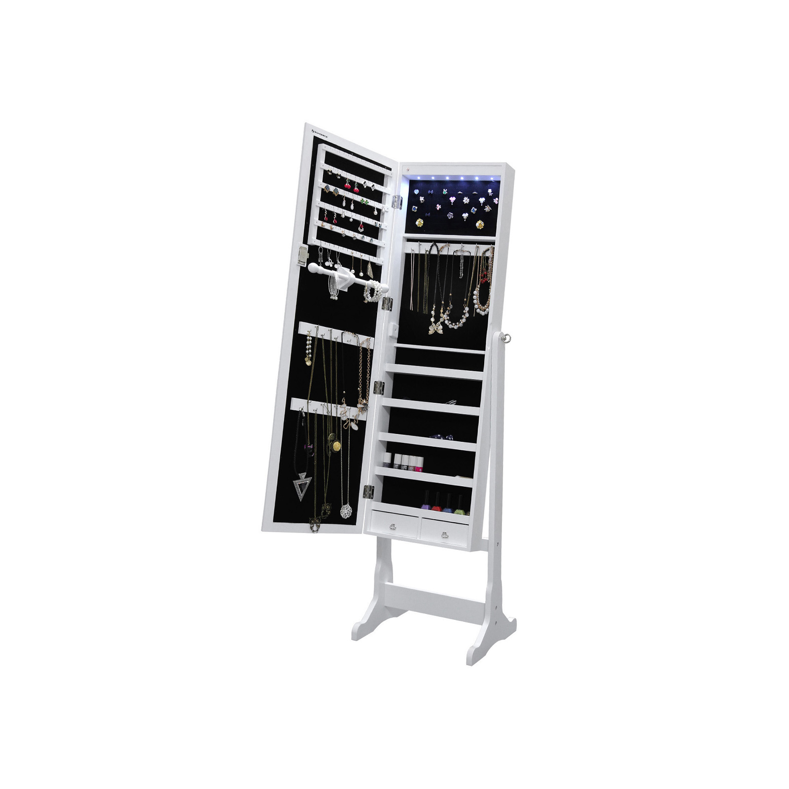 6 LEDs Jewelry Jewelry Armoire SONGMICS
