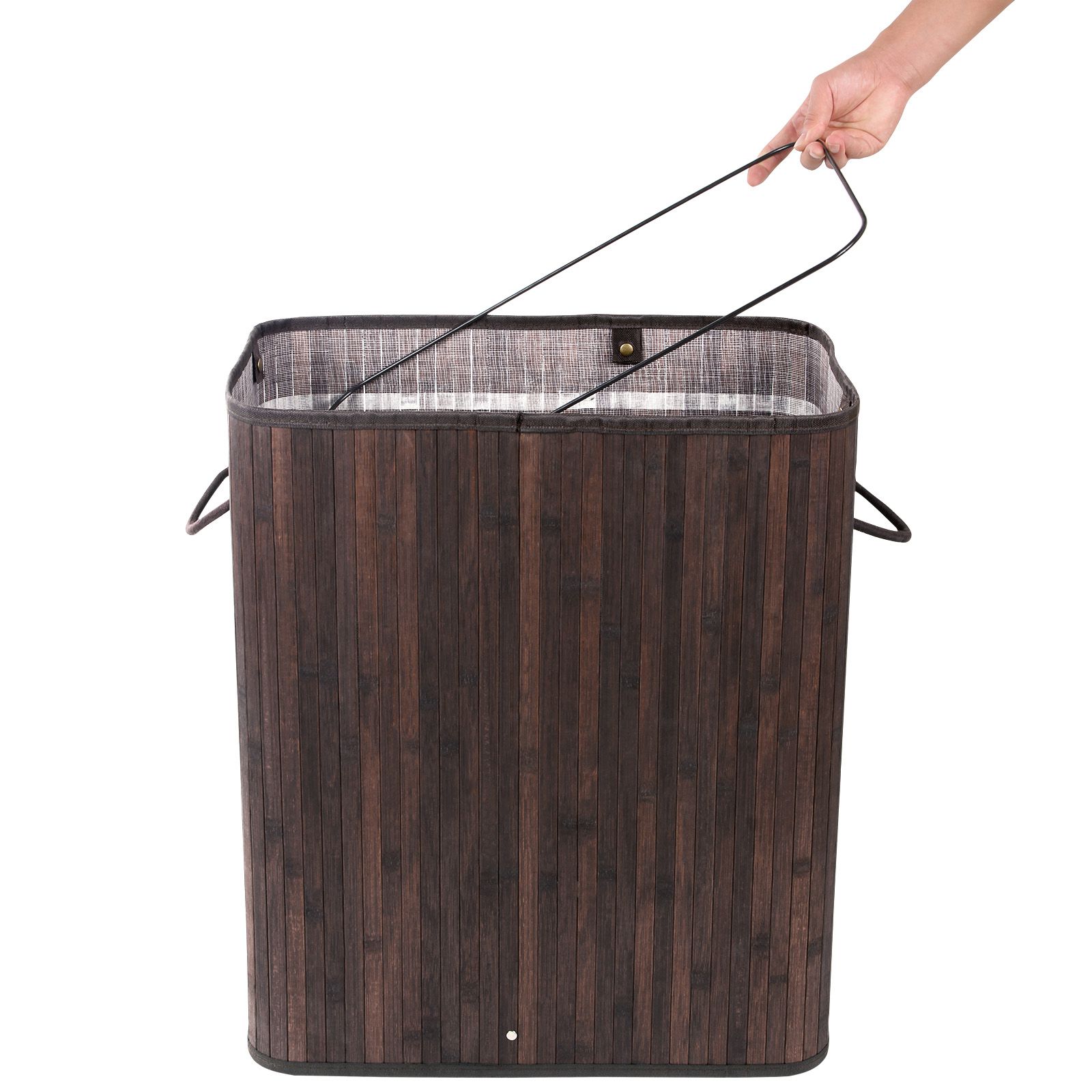 Bamboo Rectangular Laundry Hamper Laundry Basket SONGMICS