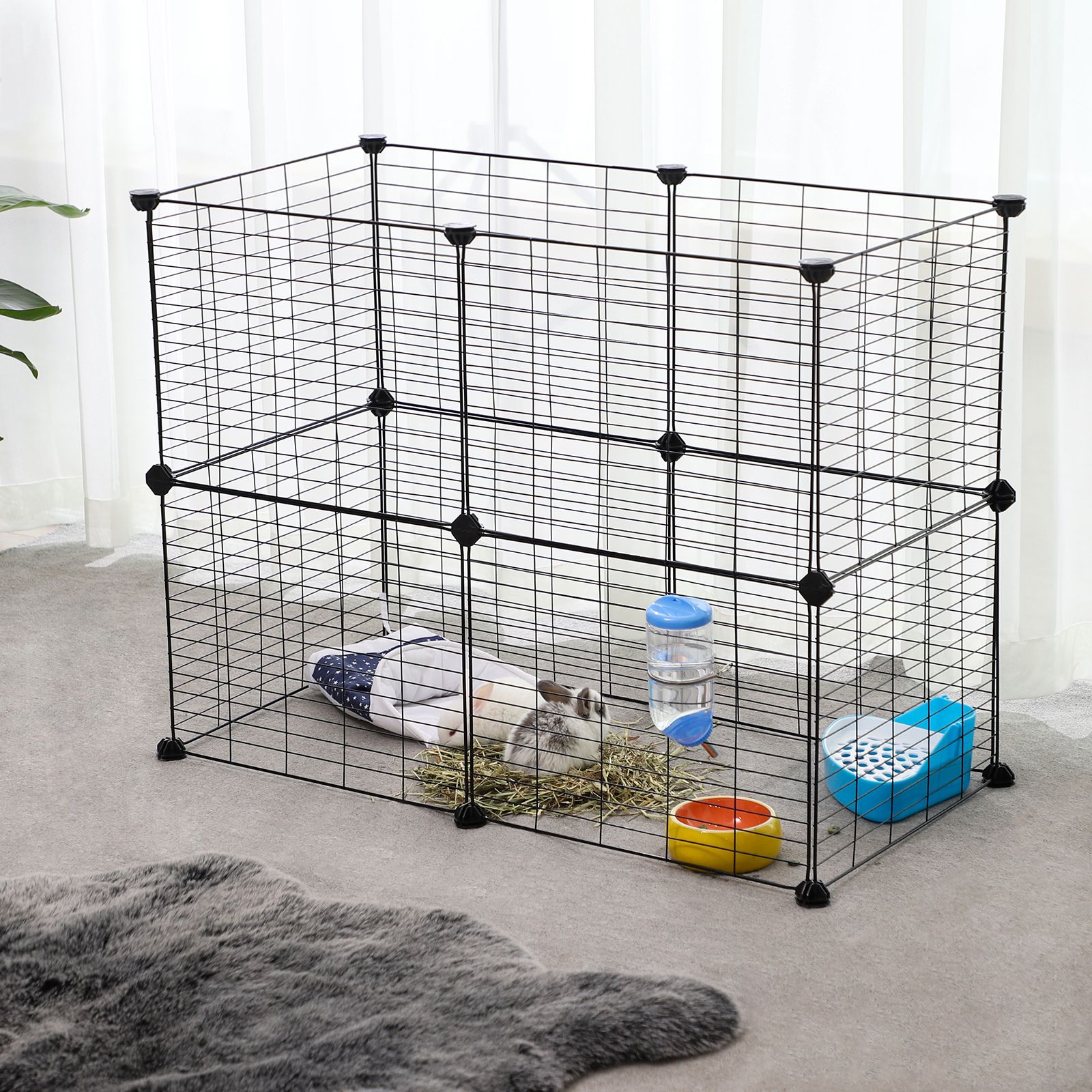 Metal Mesh Pet Playpen - Pet Playpen | SONGMICS