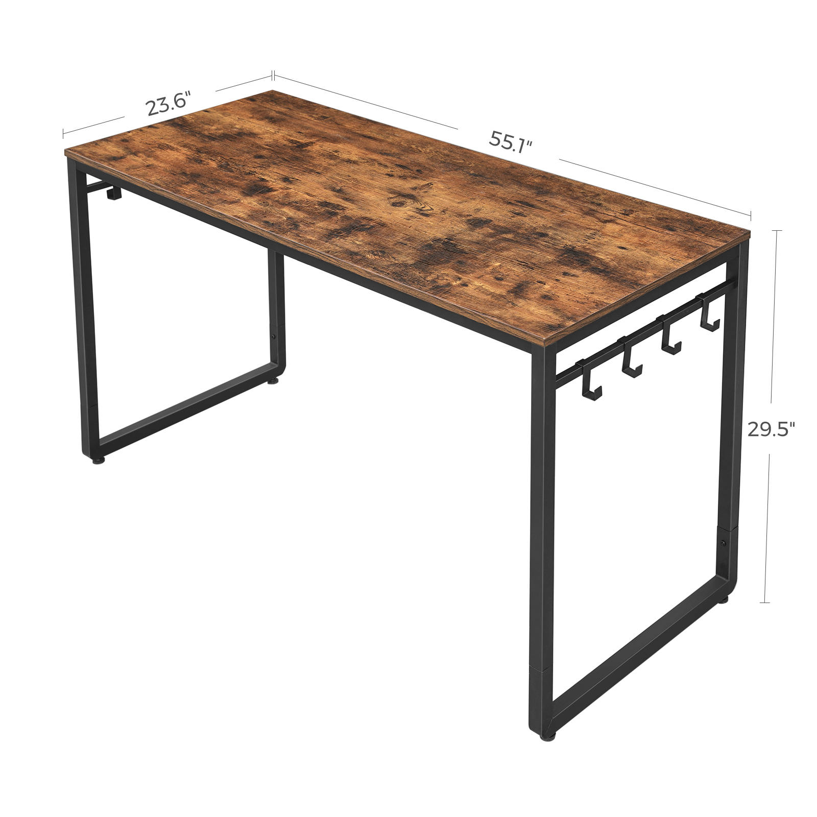 VASAGLE Home Office Desks, Rustic Brown + Black