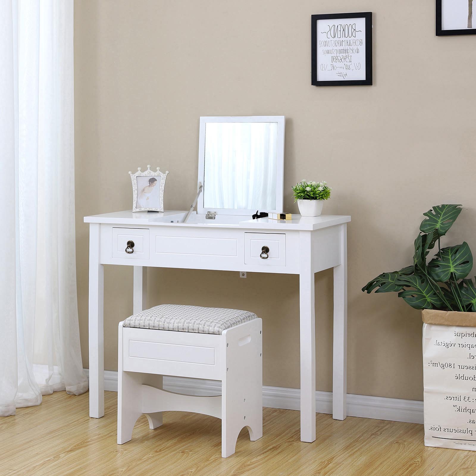 Flip Top Dressing Table Vanity Set VASAGLE by SONGMICS